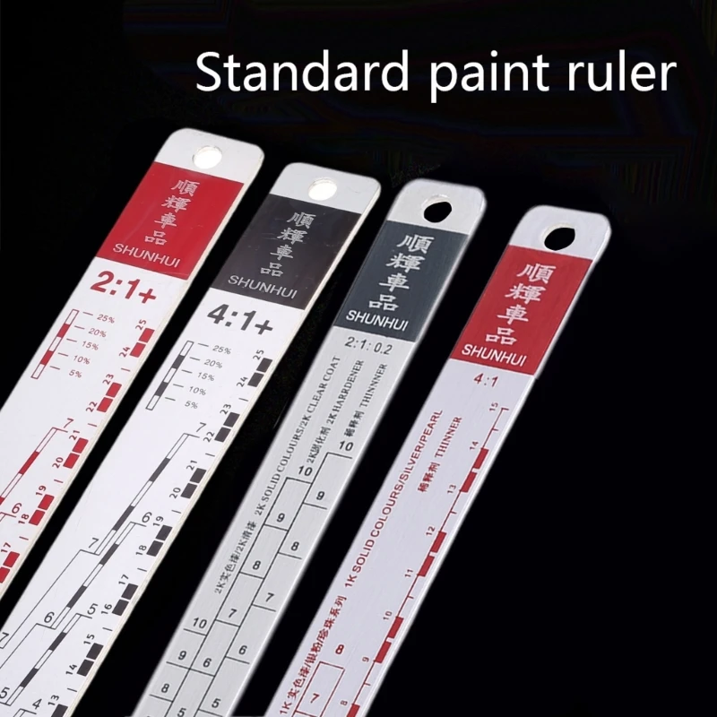 ไม้บรรทัดสีรถมาตรฐาน F92C เหมาะสำหรับรถยนต์ผสมเครื่องมือสีไม้บรรทัดสีดำ/r-ed รถ