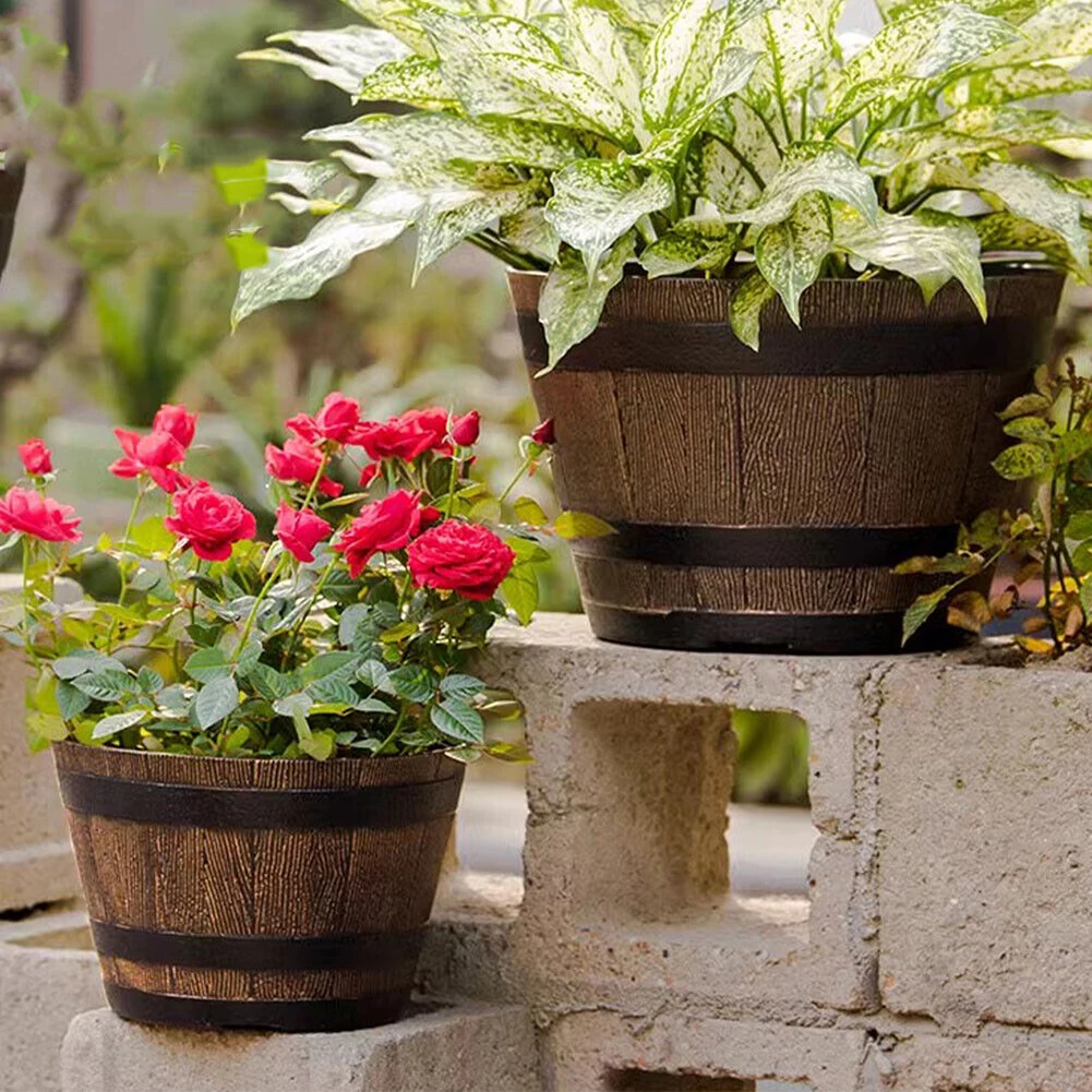 Fotografia 6: Vaso de Flores Suculentas em Formato de Lótus, Cilíndrico, 1 Unidade, Substituição, Balde de Uísque Espessado para Jardim, Alta Qualidade