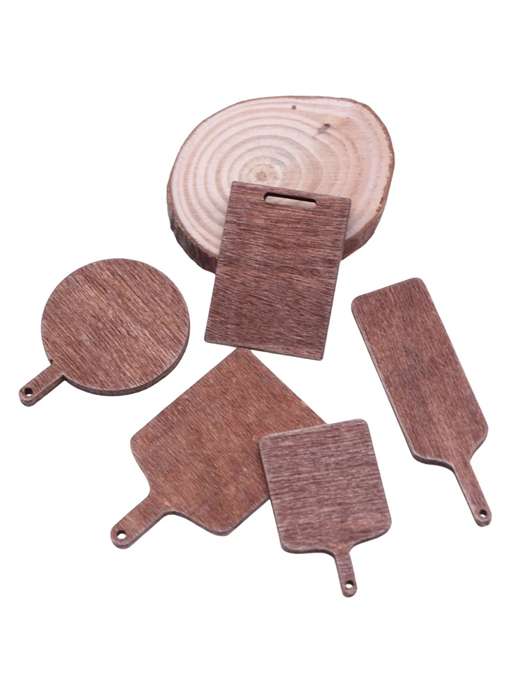 5PCS Dollhouse DIY Miniature Items Cutting Board Mini Stuff Cutting Boards for The Kitchen Model 1:12 Doll House Accessories