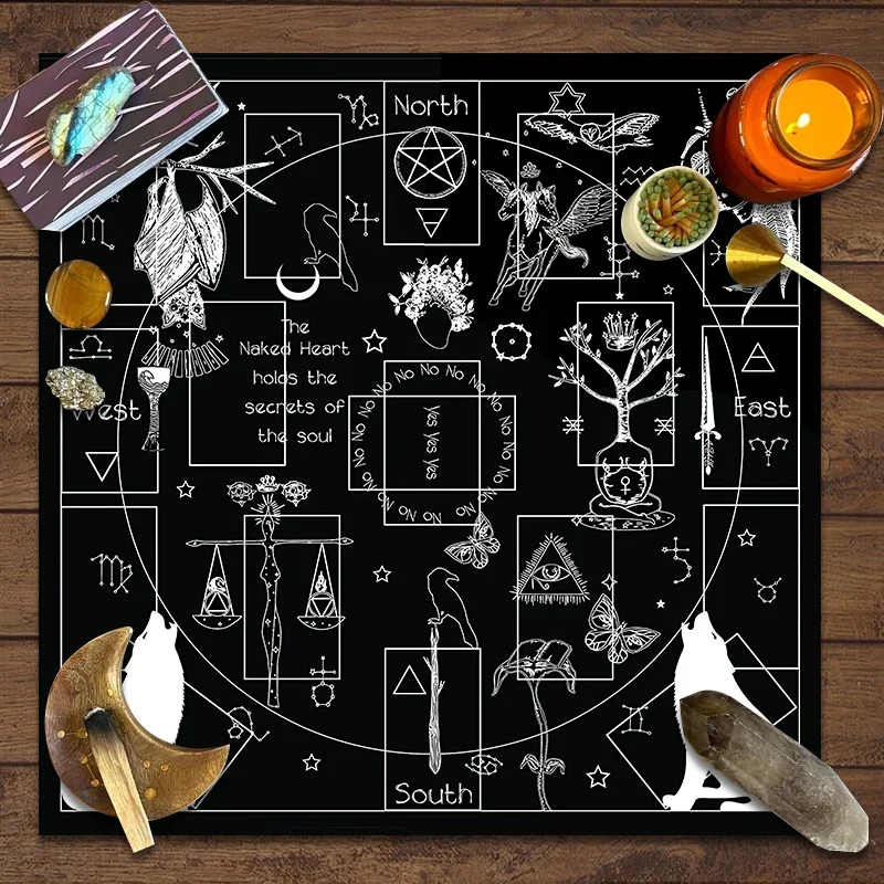 12 Constellations Tarot Tablecloth Astrology Altar Cloth For Divination Runes Witchcraft Party Games Spiritual Decor Gift