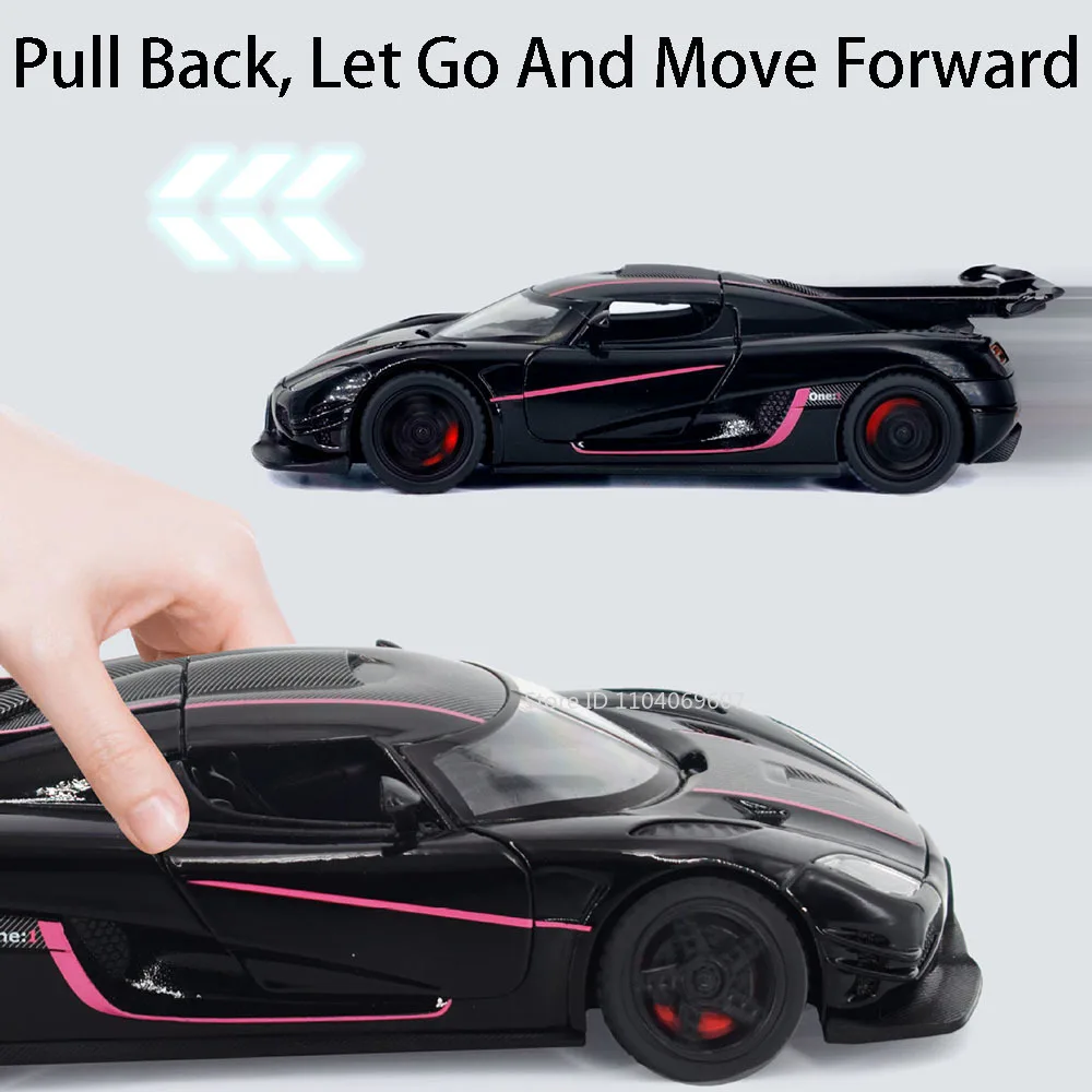 1:32 Scale ONE1 Miniature Sports Car Model Toys Alloy Diecast 4 Doors Opened with Pull Back Racing Vehicles Toys for Kids Gifts
