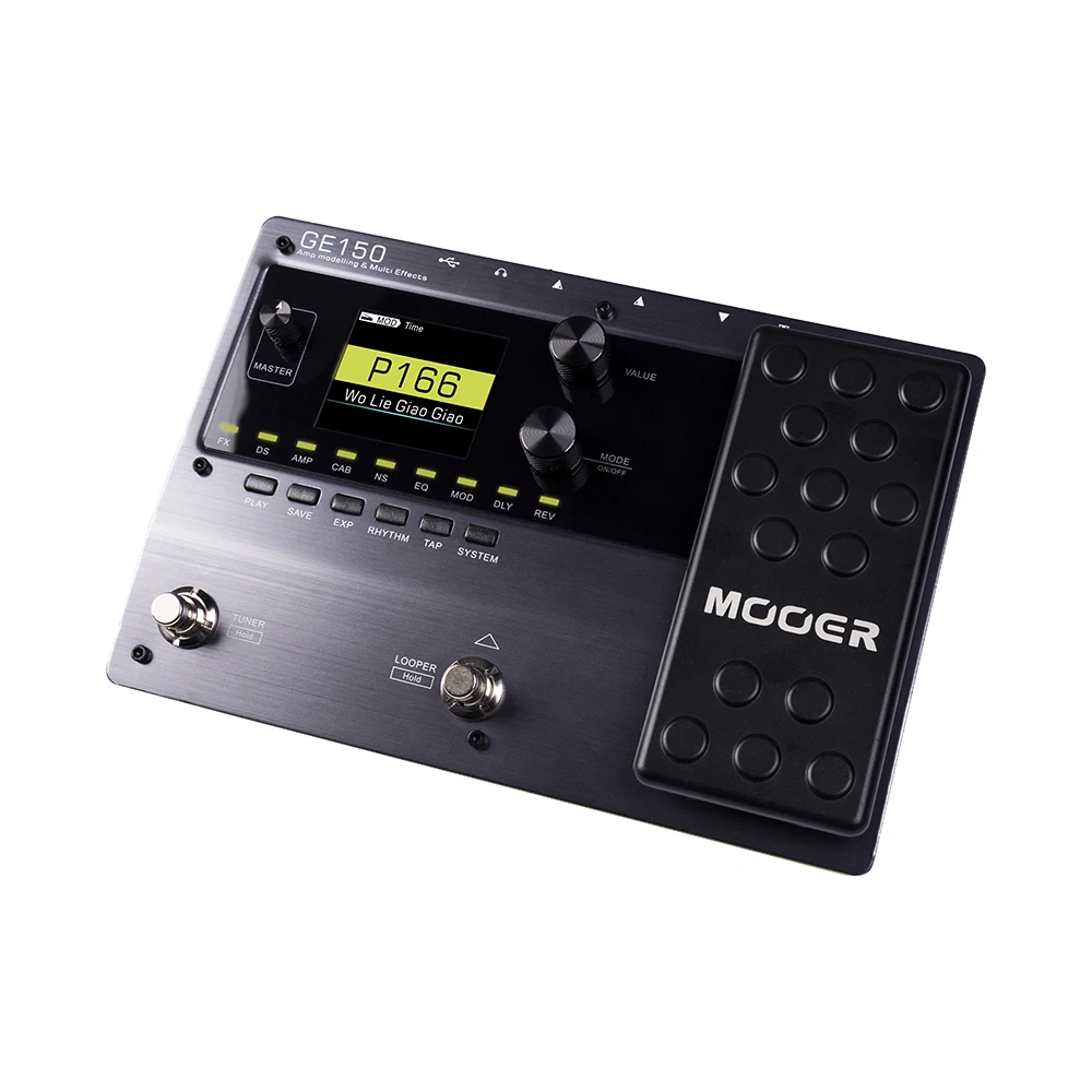 MOOER GE150 Guitar Multi-Effects Pedal Processor Digital Tube AMP Modelling 151 Effects 80s Looper 55 AMP Models 40 Drum Rhythms