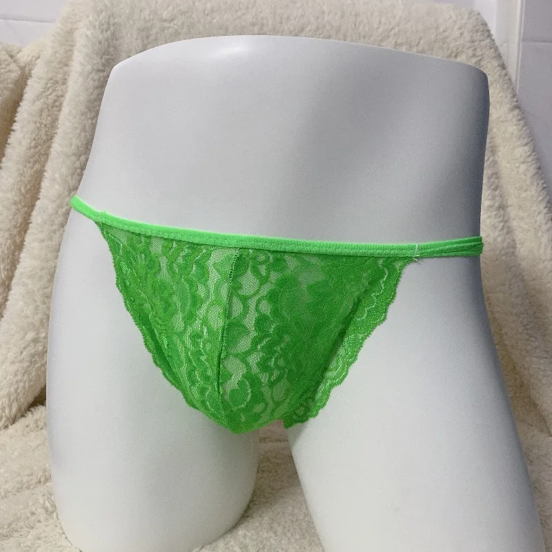 

Soft Lace Mesh See Through Men's Thong Traceless Sexy Large U Convex Pouch Underpant BF Gifts FKK Party Private LGBQT Panties
