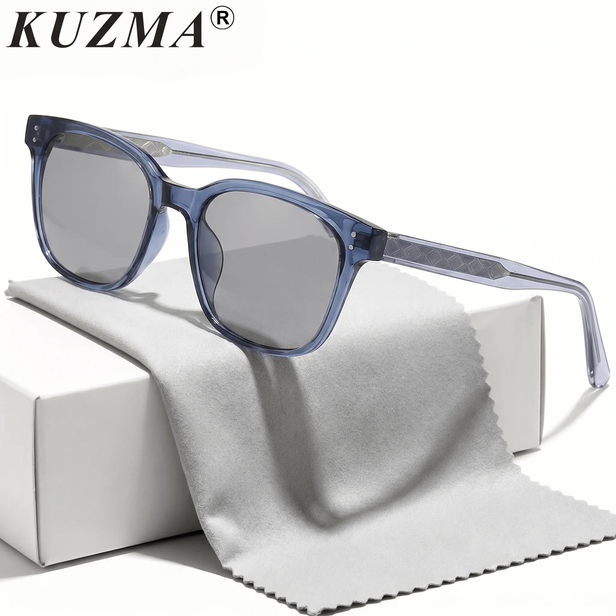 

KUZMA Stylish large-frame sunglasses with rice studs, featuring a flat stitch frame, suitable for everyday wear, slimming effect