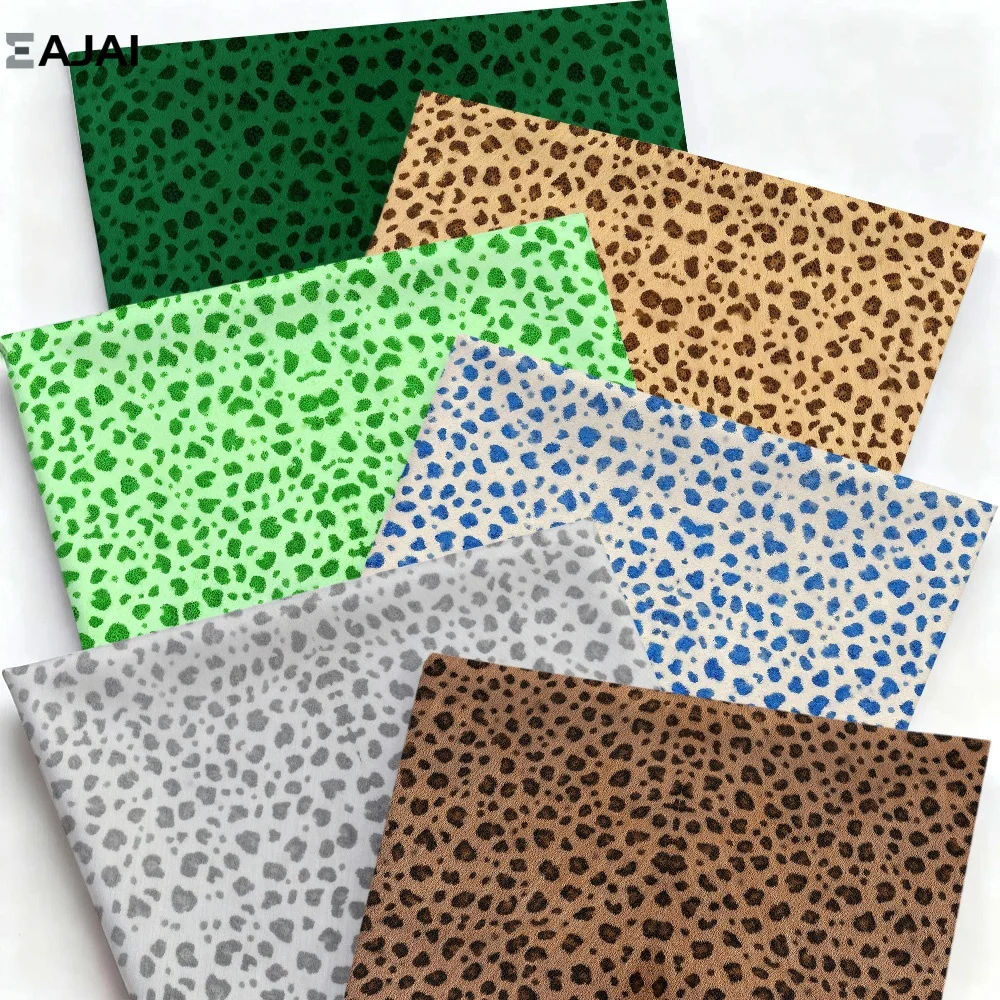 

Double Twill Fabric Leopard Print Cloth 100% Polyester Material Cotton Like Feel for Handmade Craft Quilting Sewing Projects