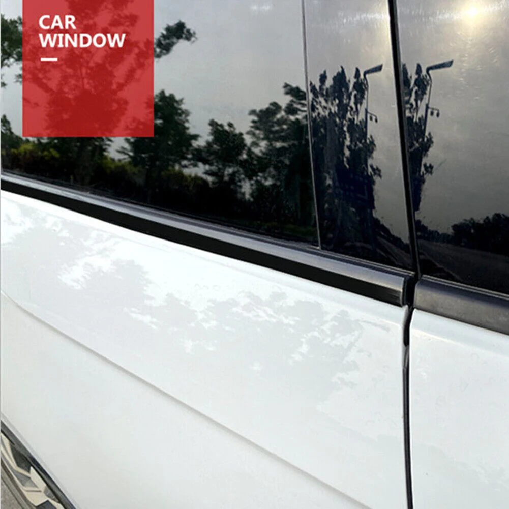 

Decoration and Protection Combined Car Side Door Black Chrome Strip Bumper Protect Trim Tape Sticker, 10mm x 3 M