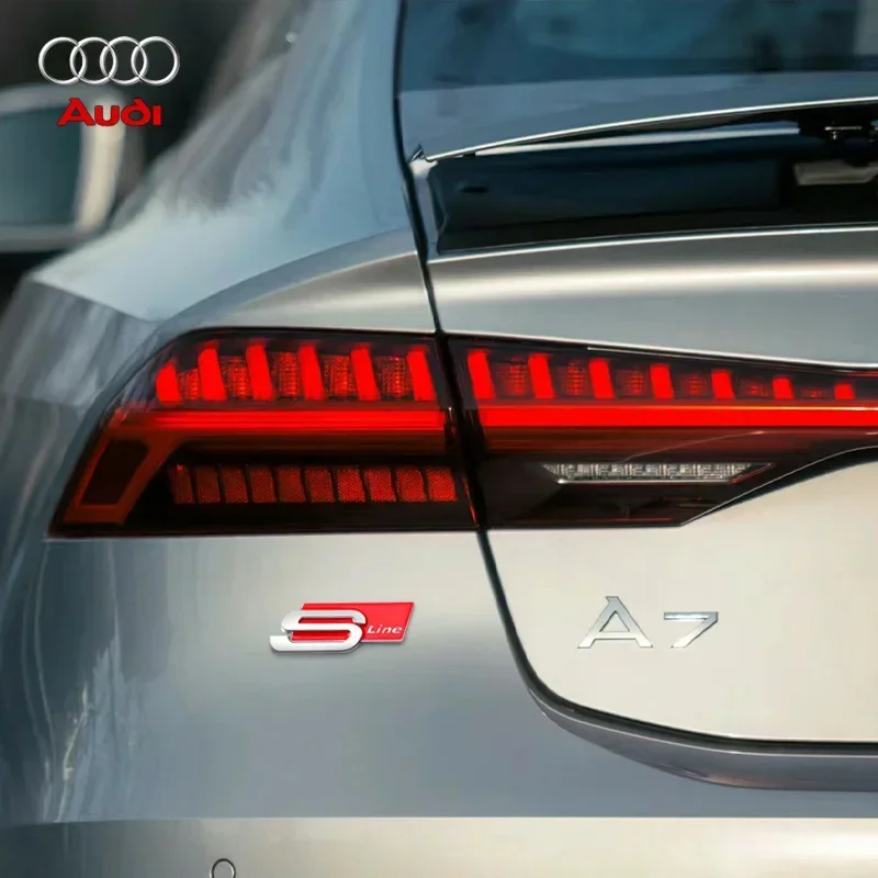 1pcs Car Badge Stickers Auto Body Trunk Fender Decoration Decal Accessories for Audi SLINE A3 A4 B8 B9 A6 C5 C6 C7 A7 Q5 A5 A8 R
