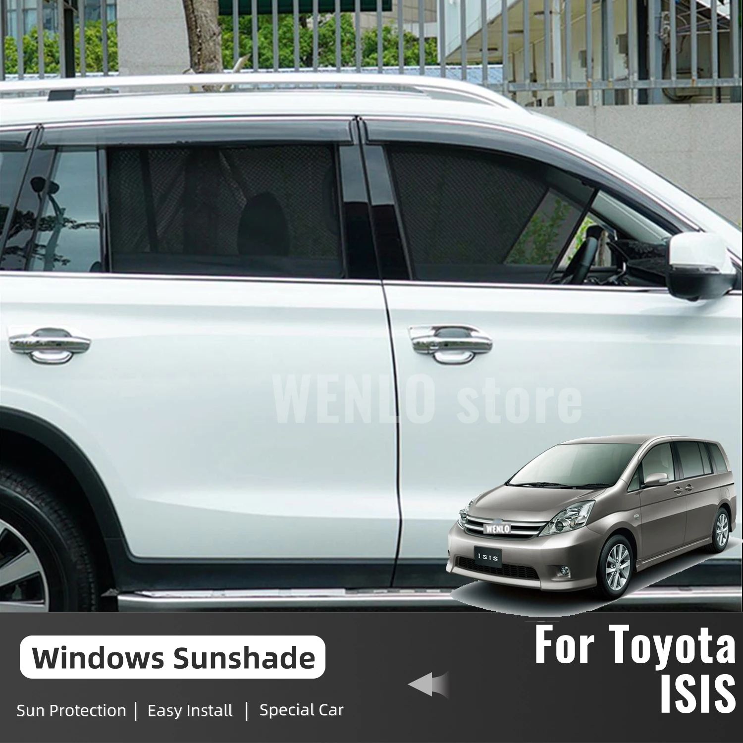 

For Toyota ISIS AM10 2004-2017 Magnetic Car Sunshade Visor Front Windshield Frame Curtain Rear Side Window Sun Shade Shield