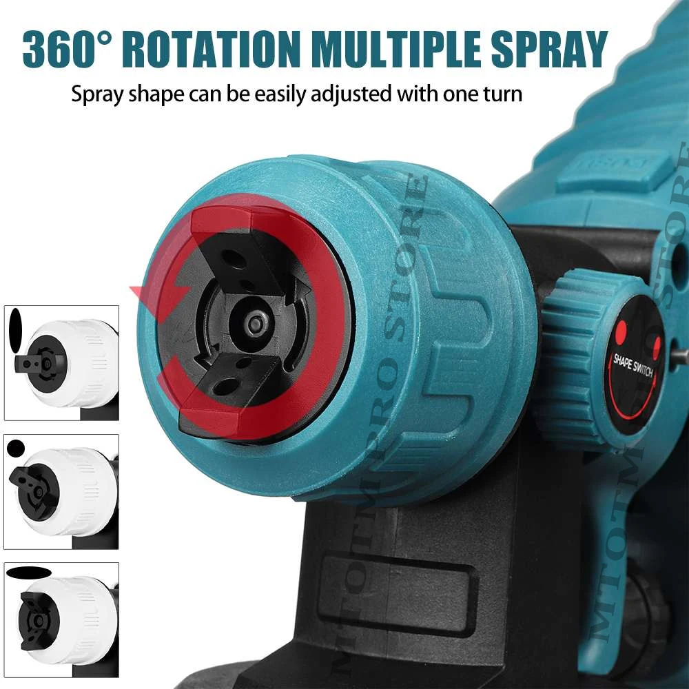 1500W 21V Electric Cordless Spray Gun Brushed HVLP Paint Sprayer Auto Furniture Steel Coating Airbrush For Makita 18V Battery