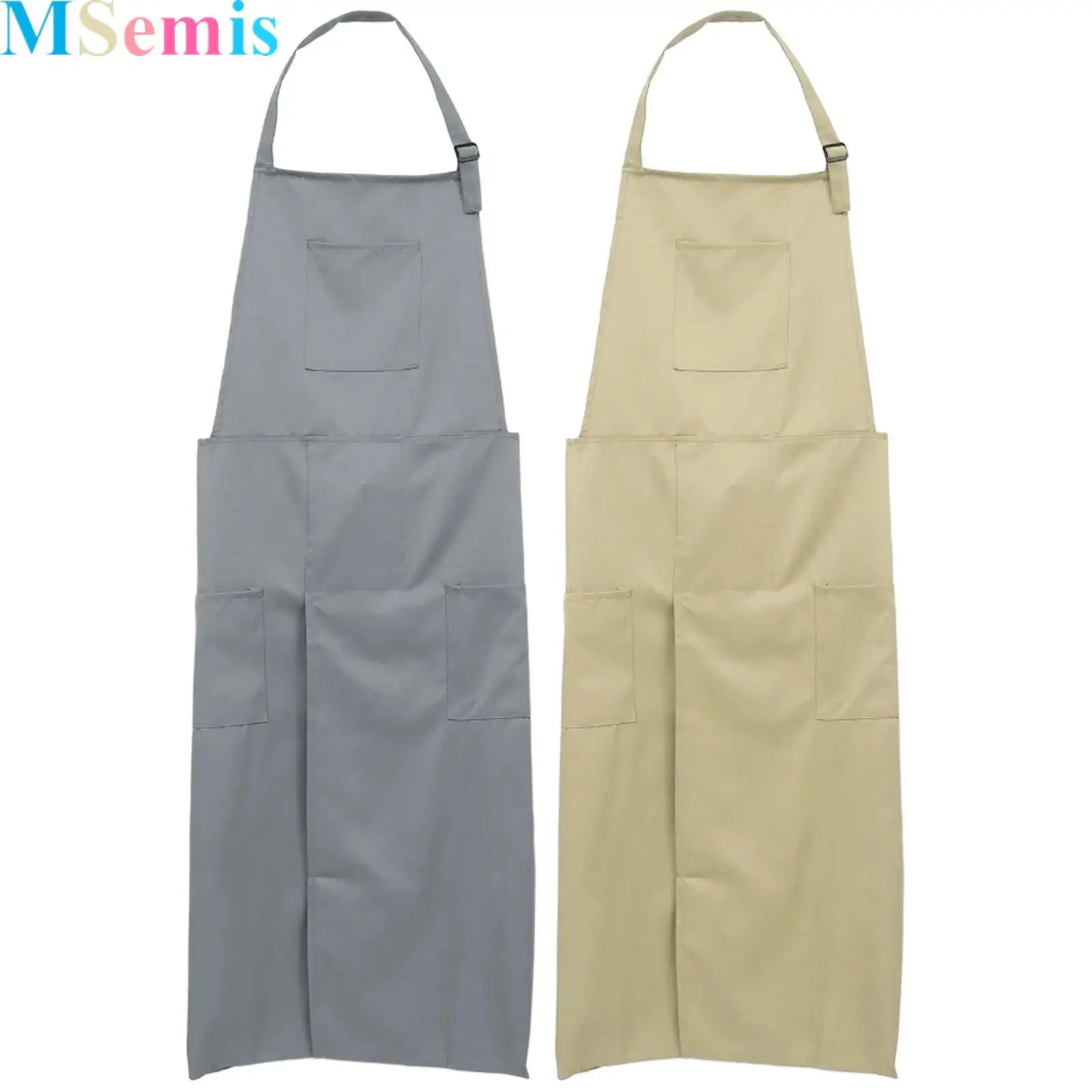 Canvas Aprons Adjustable Strap with Pockets Overlapped Split-Leg Apron for Potters Gardeners Artists Ceramics Clay for Women Men