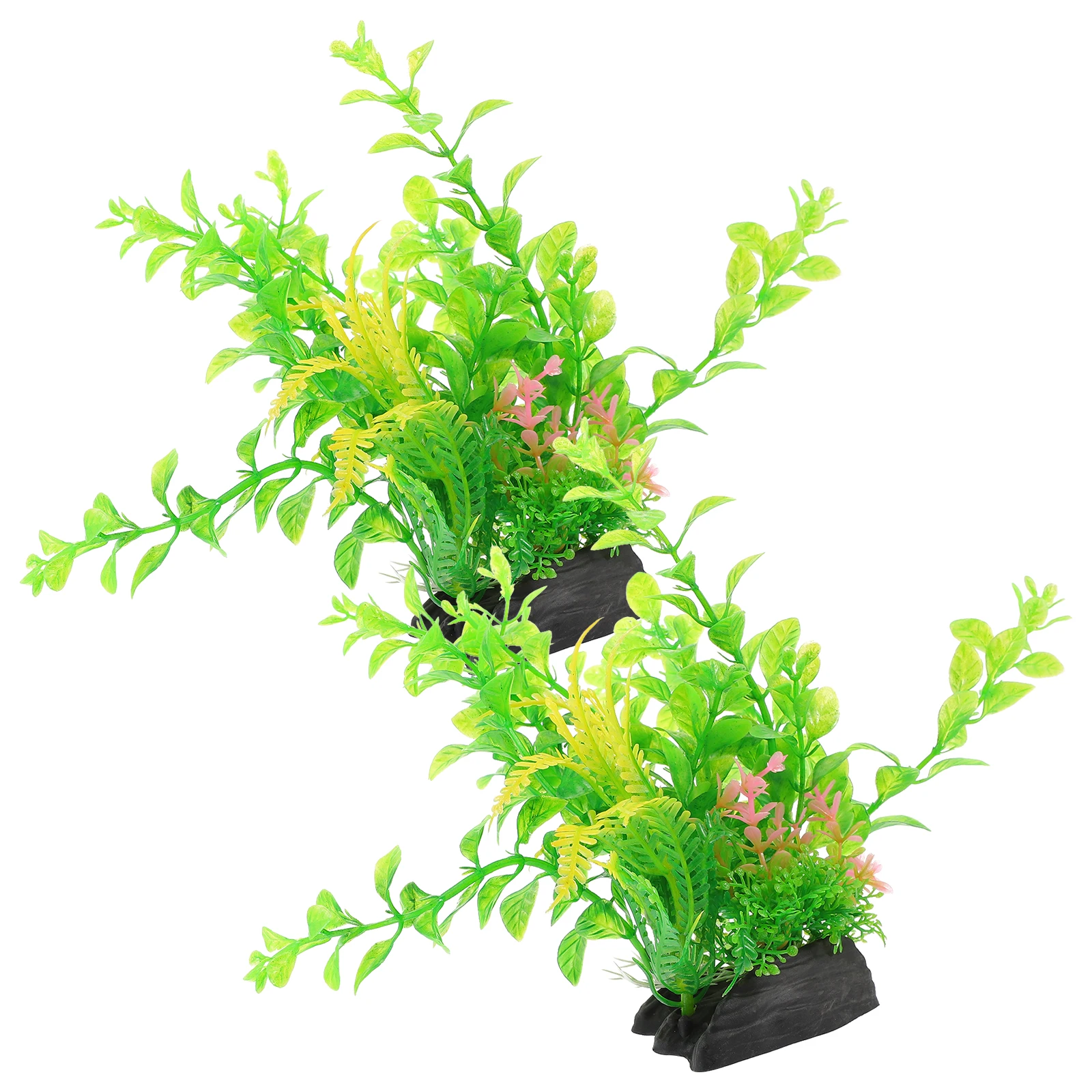 

2pcs Artificial Plants Decoration for Aquarium Fish Tank Realistic Plastic Aquatic Plant Decors Lifelike Underwater Pet Supplies