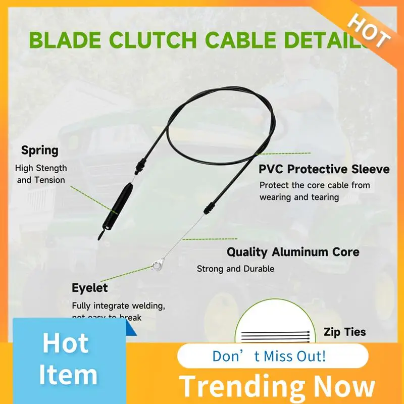 

CMHI-2Pack 532435111 Clutch Cable For Craftsman YS4500 YT4000 Husqvarna Riding Lawn Mower, 435111 Deck Blade Engagement Cable