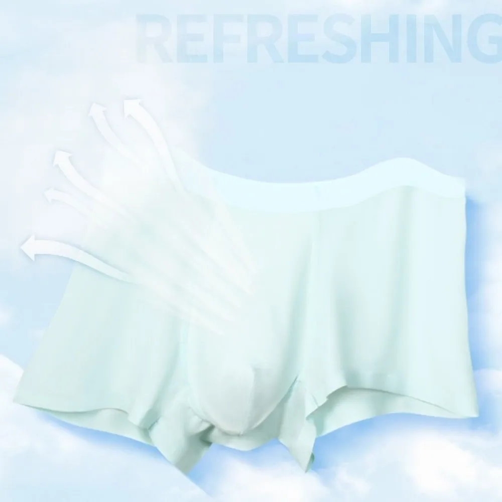 Modische Herren-Unterhosen Boxershorts Lingerie Einfarbige Eisseide Boxers Schnelltrocknende Dünne Unterwäsche für Männer Sport