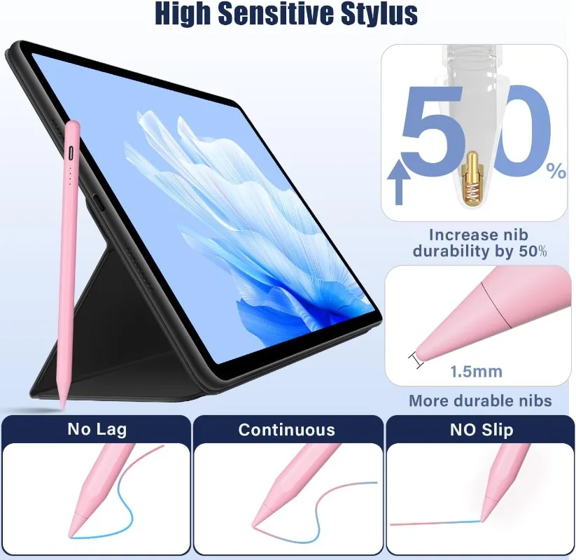 Rysik do Samsung Galaxy Tab S9FE/Plus S8 S7 Plus S7FE S6 Lite 10.4 A9 + A8 A7 S6 magnetyczny rysik czuły na pochylenie