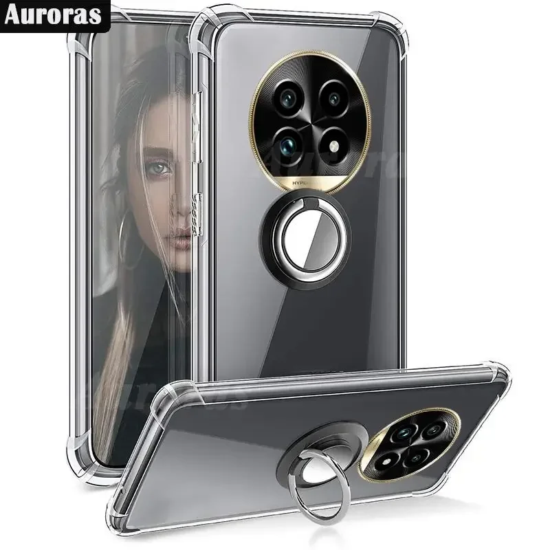 For Realme 13 13 Pro+ 4G 5G Case Adsorbable Ring Transparent Airbag Silicone Shell For Realme 13 Pro Plus 13+ 5G Cover Fundas