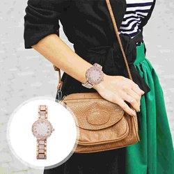 Watch Premium Material Graceful Business Women Wristwatch Girl Durable Elegant Students Steel Rhinestones Shiny