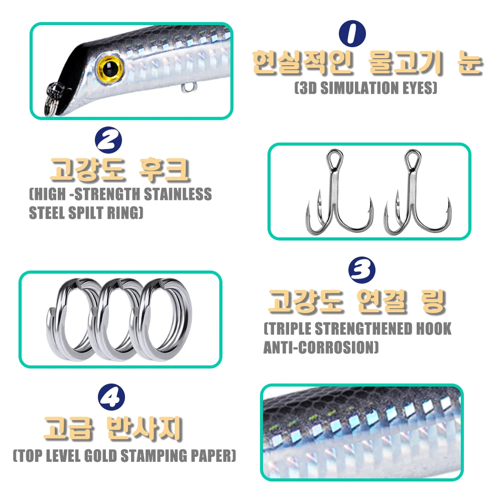 Popper topwater Wobbler flotante para pesca de superficie - imagen 2