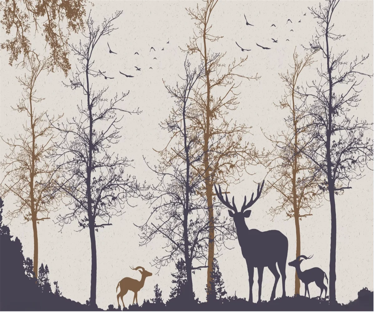 

Обои с изображением сосен, облаков, густого тумана и птиц, фоновые обои для стен, украшение дома, самоклеящиеся обои на заказ любого размера