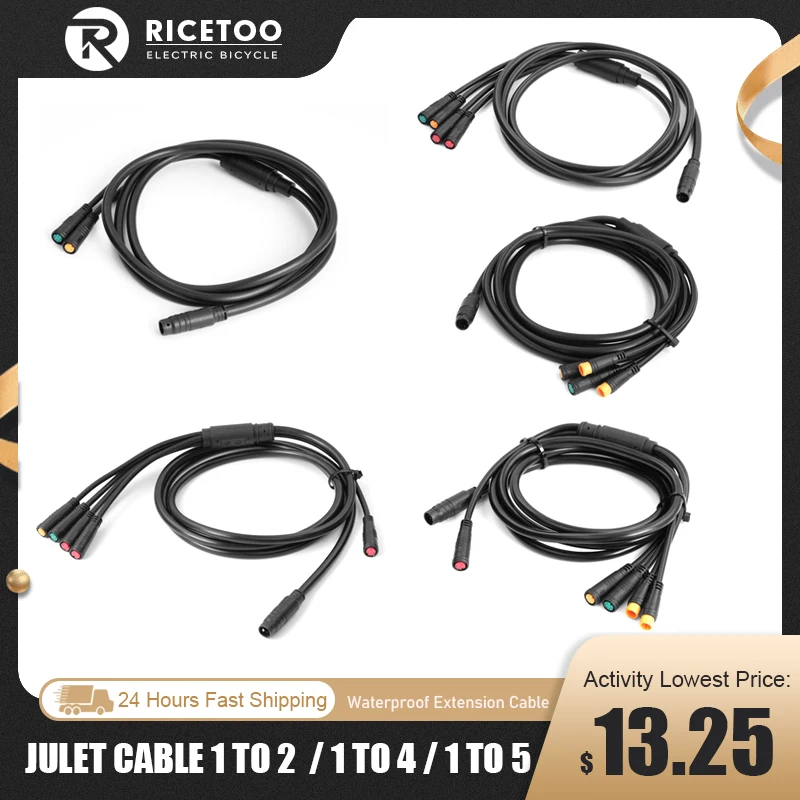 JULET Kabel 1TO4 1TO5 1TO2 Wasserdicht 8 Pins/9 Pins Kabel führt Drähte für KT Controller Motor Gas Bremse Display