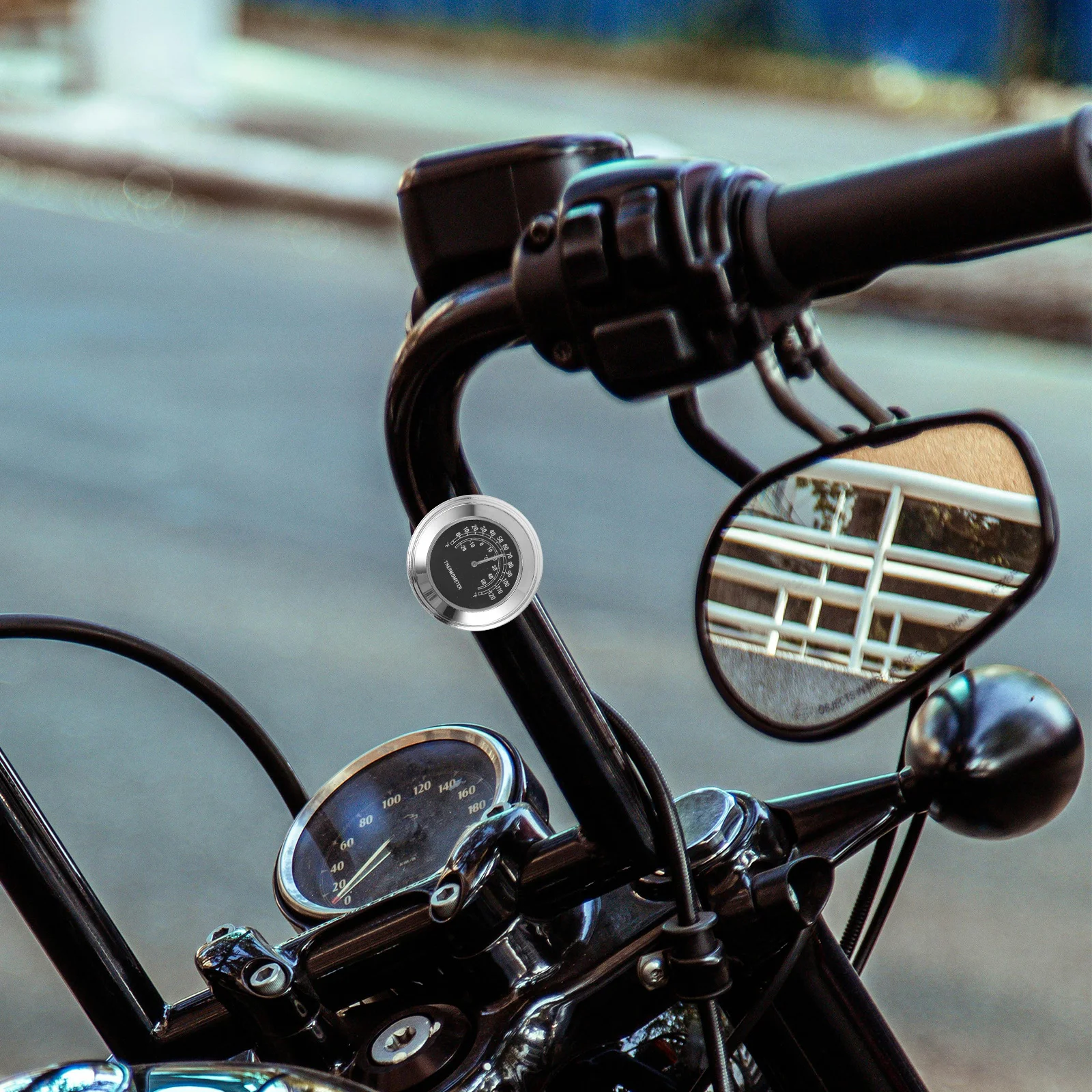 

Motorcycle Handlebar Thermometer Small Digital Temperature Gauge Outdoor Riding Mini Portable Temp Gauge Night Light Display