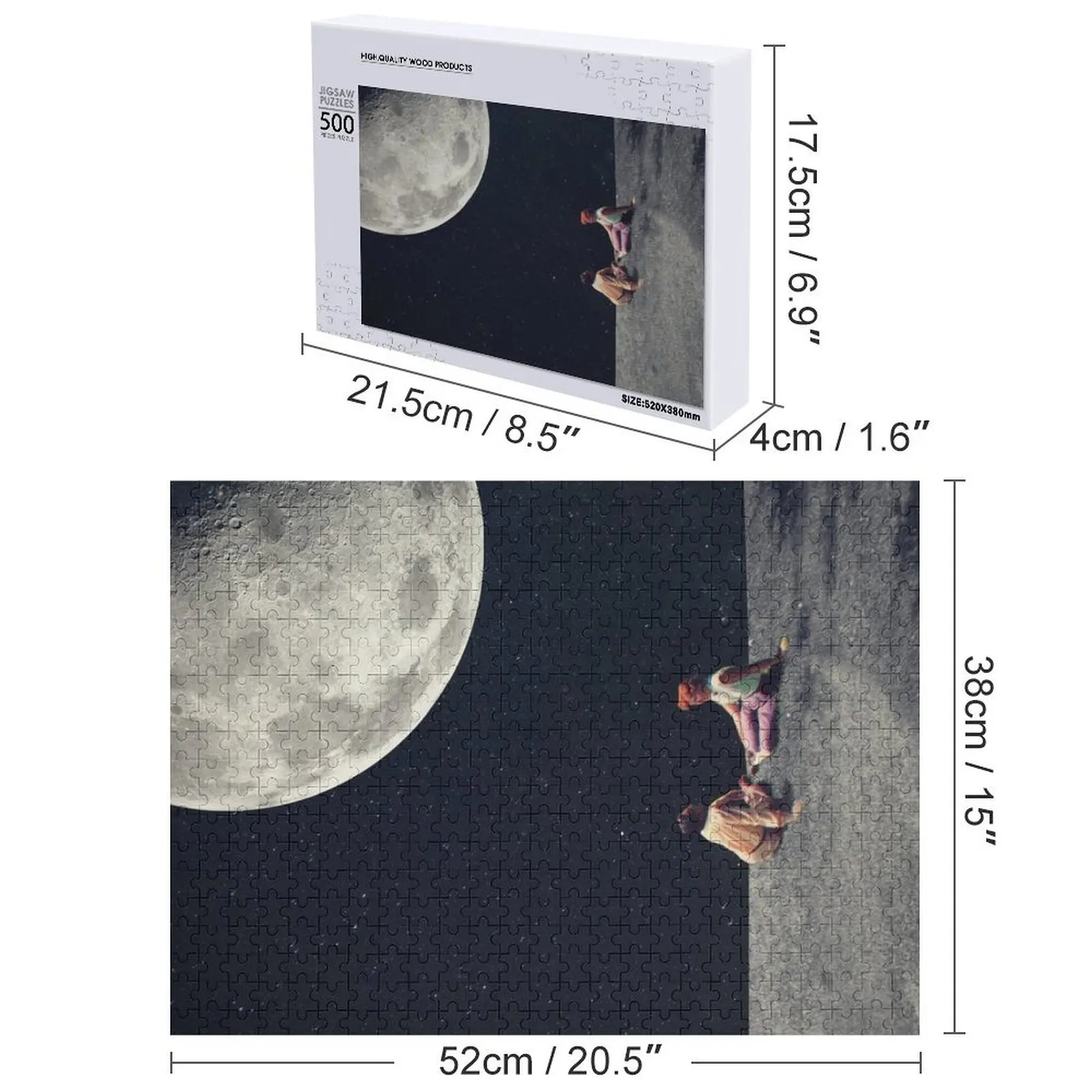 ฉันมอบดวงจันทร์ให้คุณเพื่อรอยยิ้ม จิ๊กซอว์ไม้ ของเล่นสำหรับผู้ใหญ่ ปรับแต่งได้ ปริศนาไอคิว