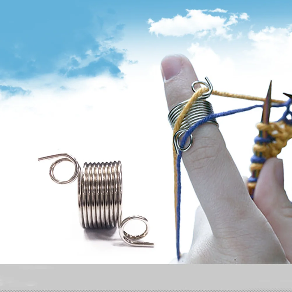 

Metal Yarn Guide Stainless Steel Knitting Thimble Small Smooth Surface Durable Wool Weaving Tool Knitting Ring Coil Thimble