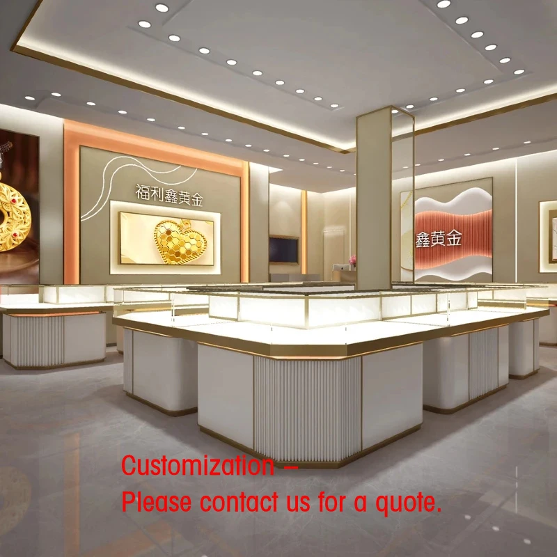 

custom.Luxury High-End Glass Furniture with LED Lighting Top Fashion Window Jewelry Display Showcase Cabinet Shop Coun