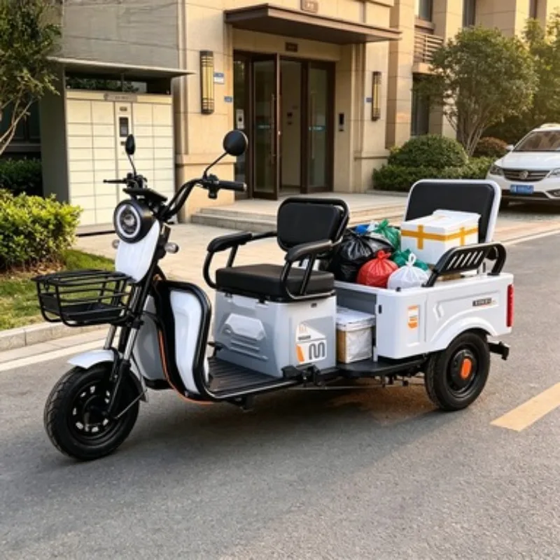 New Electric Tricycle Adult Household Agricultural Double Row Electric Tricycle with 3 Wheel