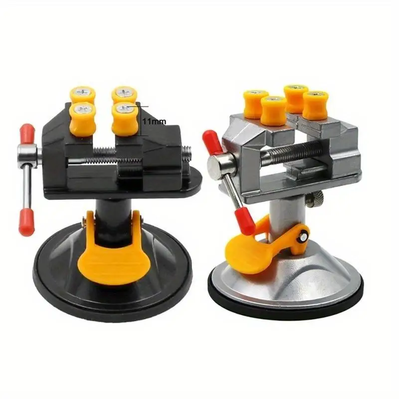 1Pc Mini Adjustable Fixed Electric Small Table Bench Vise 360 Degree Rotatable Grinder Rotary Hand Drill Suction Cup Fixed Frame