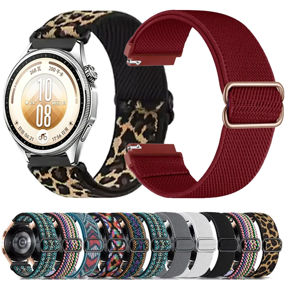 20mm 22mm Nylon Braid Loop Strap For Huawei Watch 5 GT7-6-5-4 46mm Breathable Adjustable Watchband Huawei Watch GT7-6-5 Pro 46mm