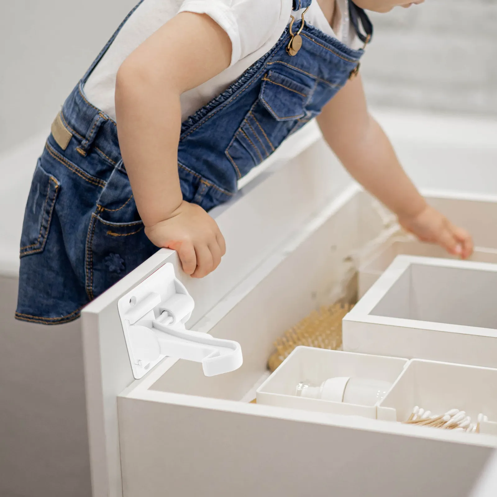 12Pcs Baby Cabinet Locks Invisible Child Proof Drawer Locks No Drilling Easy Installation Strong Adhesion for Cabinets Drawers