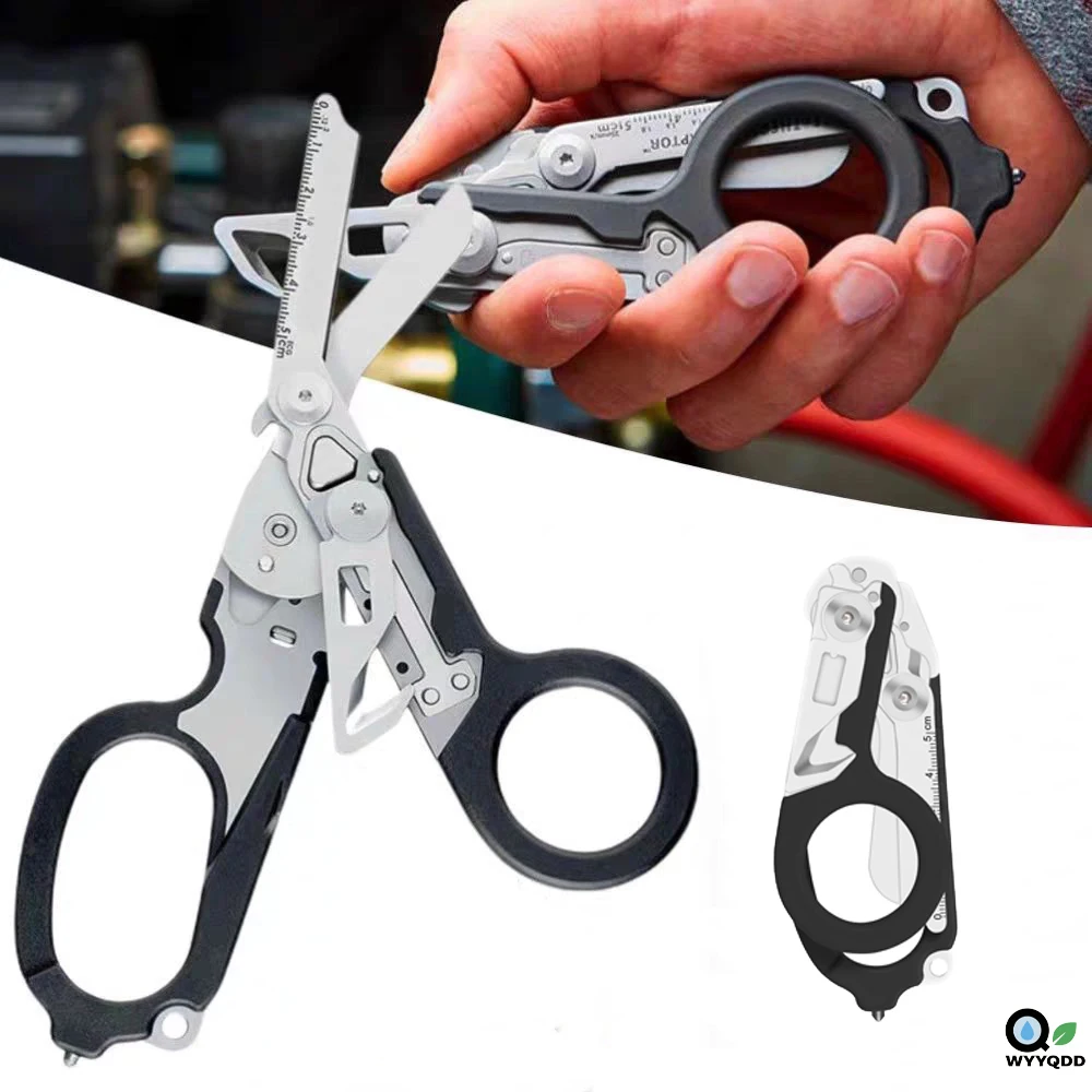 

Multifunction Scissors First Aid Expert Tactical Folding Scissors Outdoor Survival Combination Gadget Travel Rescue Tool