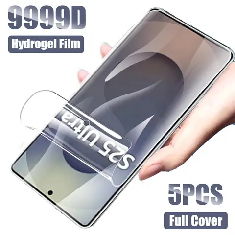 삼성 갤럭시 S25 S24 S23 플러스 S22 울트라 S21 S20 FE 및 삼성 A56 A55 A54 A53 A52 A51용 하이드로겔 필름 5매