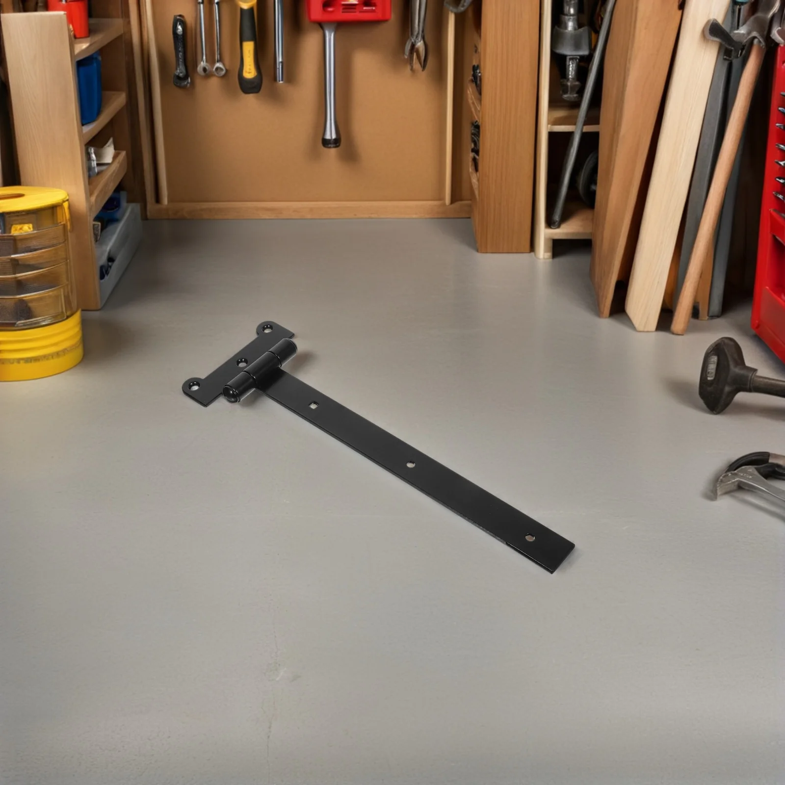1pcs T Hinge Heavy Duty Black: Precision Slot Silent Bearing For Door Cabinet Garage Barn Shed Bedroom Library Garden Use