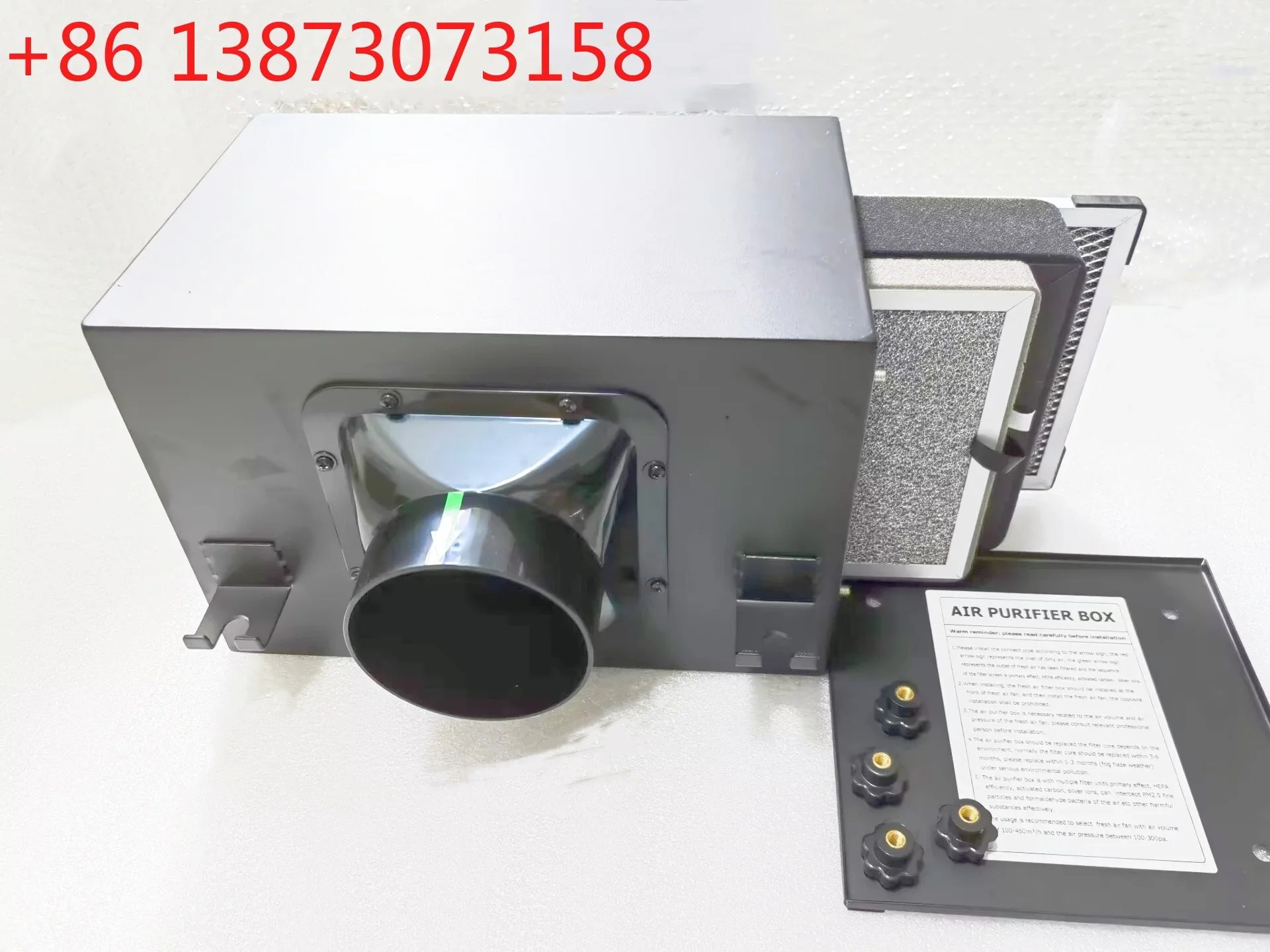 Fresh Air Intake Inline Filter Box With Pre-filter Activated Carbon and HEPA filter HVAC System Heating And Cooling Ventilation