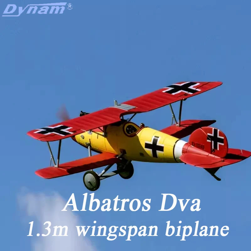 Dynam Albatros Dva 1.3m Rozpiętość skrzydeł Biplane Prawdziwy samolot Stałopłat Rc Model lotniczy Zabawka dla dorosłych Model samolotu na świeżym