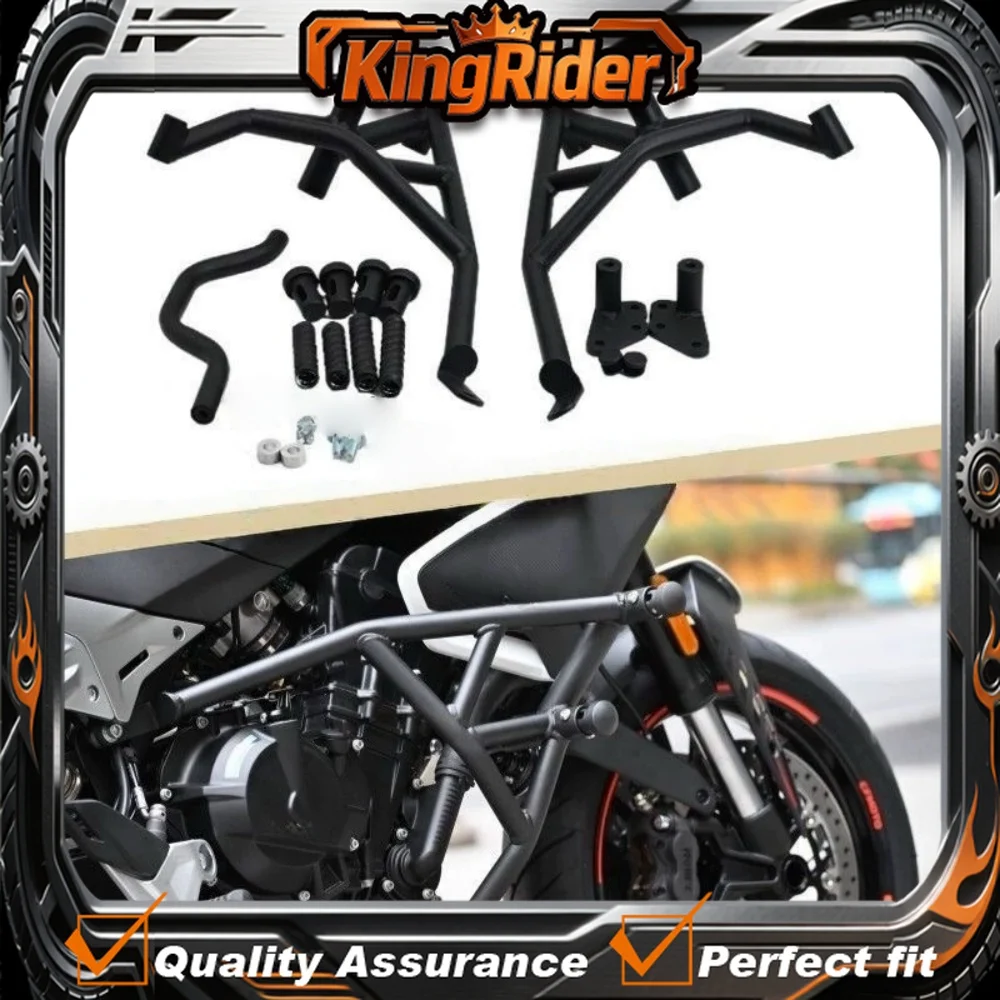For CFMOTO 800NK Carbon steel competition bar Aluminum alloy anti-fall head Spring type competition bar Bumper for cfmoto nk 800