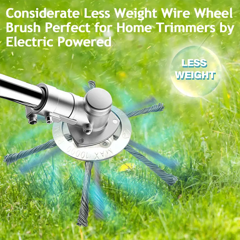 1Pcs 6inch Steel Wire Wheel Head Grass Trimmer Head Universal Weed Brush Fit Straight Shaft Brushcutter Removal Moss Rust