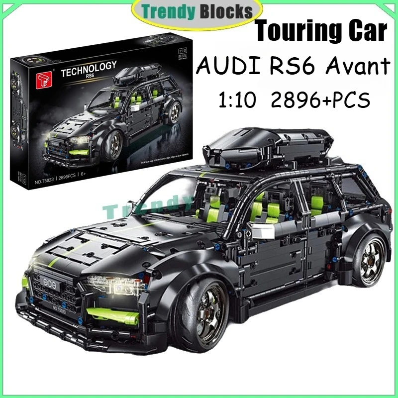 

2896PCS Audied RS6 Avant 1:10 Touring Car,High-tech Expert City Sport Car,Travel SUV Vehicle Building Blocks Bricks Toys Gifts