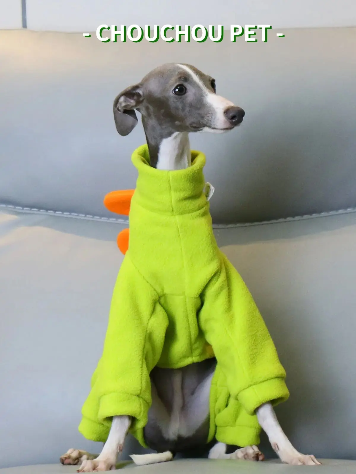 Cute Winter Puppy Clothes Polar Fleece Warm Dinosaur Cotton Clothes Italian Greyhound Whippet Clothes Green