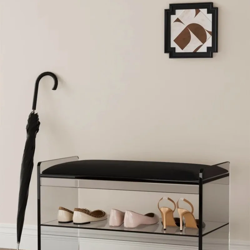 

Shoe changing stool door home sitting acrylic bench light luxury advanced sense entry type can sit Internet celebrity