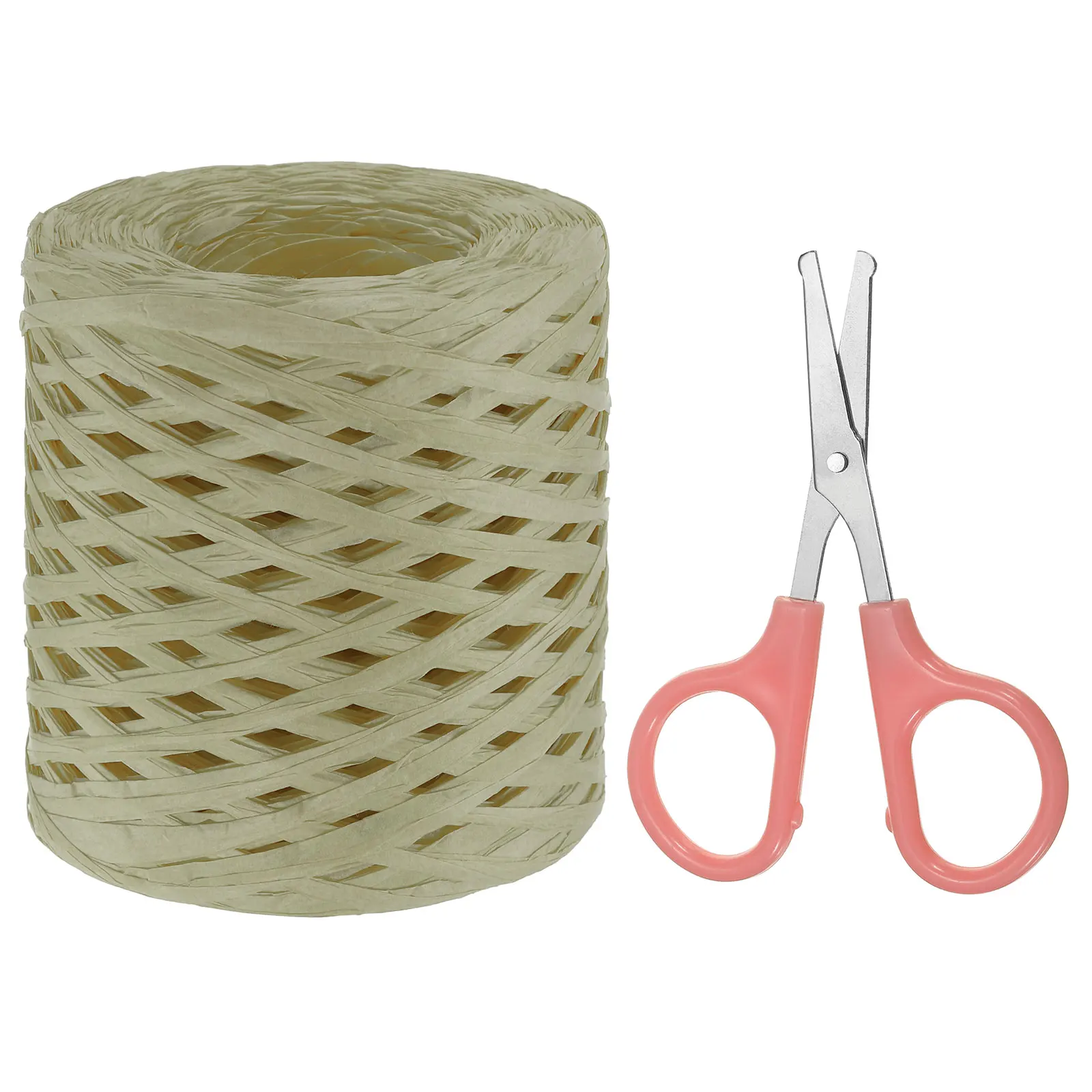 

Raffia Paper Craft Ribbon Assortment Kit, Natural Raffia String with Scissor for Gifts, Flower Bouquets, Decoration 218 Yards