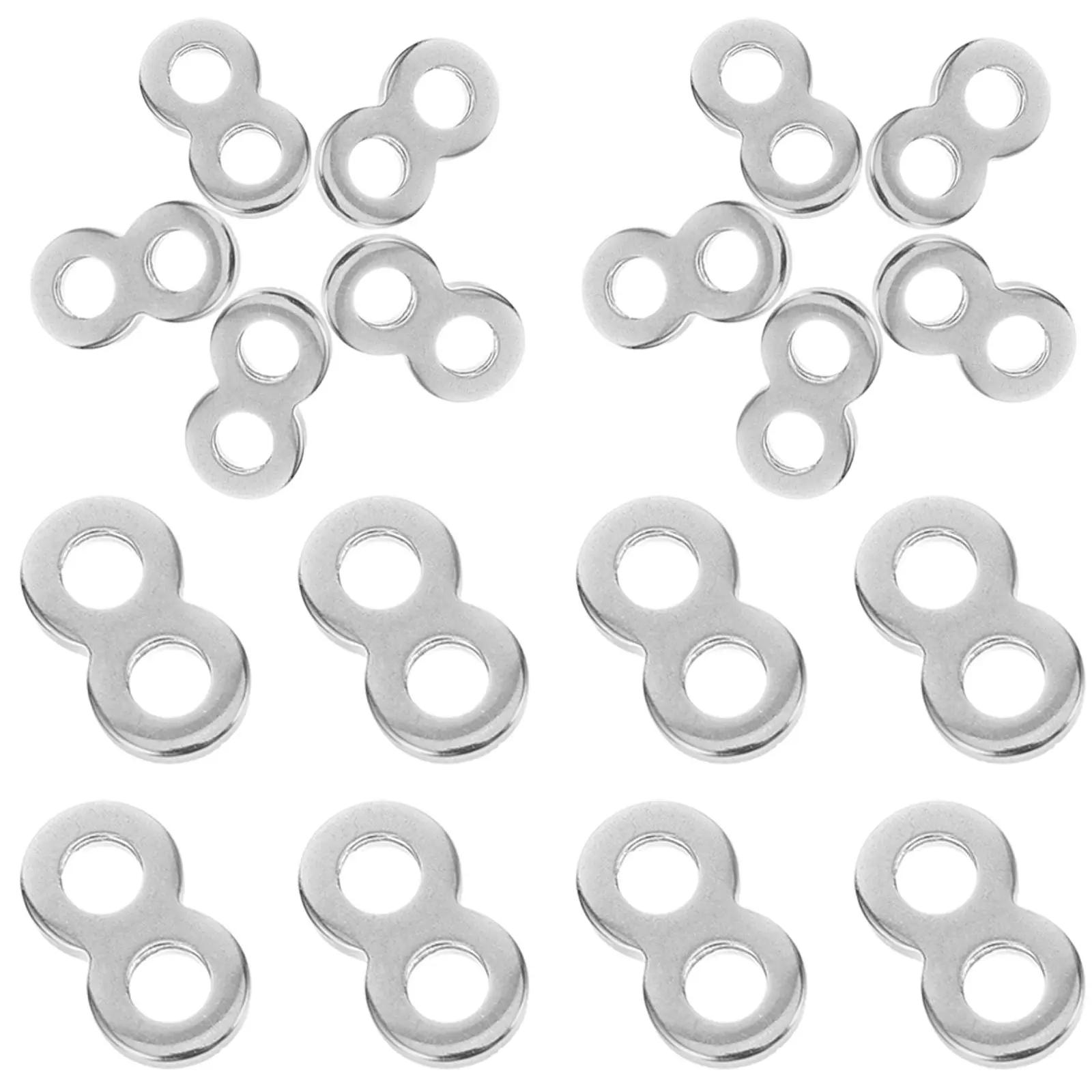 20Pcs Metal 8 Figure Desktop Fastener Stainless Steel Tabletop Fastener Connector Compact 8 Shaped Fasteners for Office Desk