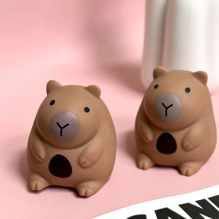 Cute Capibara Squeeze Toys Little Chubby Capybara Slow Rebound Release Squeeze Toy Kapibara Stress-relieving Mini Fidget Toys