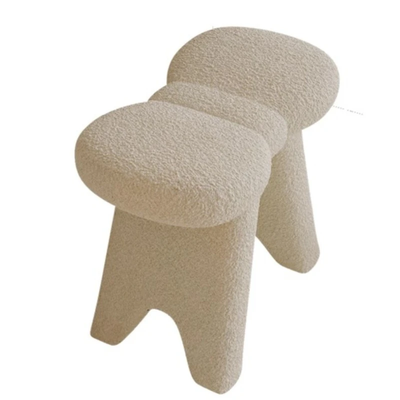 Imagen 7: Silla de tocador de estilo crema para dormitorio, taburete especial sencillo y moderno para el hogar, tocador de lujo, muebles de ocio