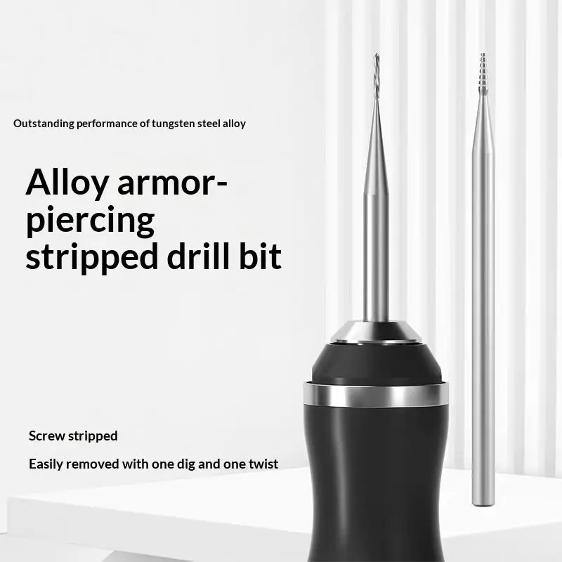 1/2Pcs Alloy Sliding Thread Drill Bit For Removes Stripped Thread Screws For Cell Phone Bottom Reverse Out Damaged Screws Tools