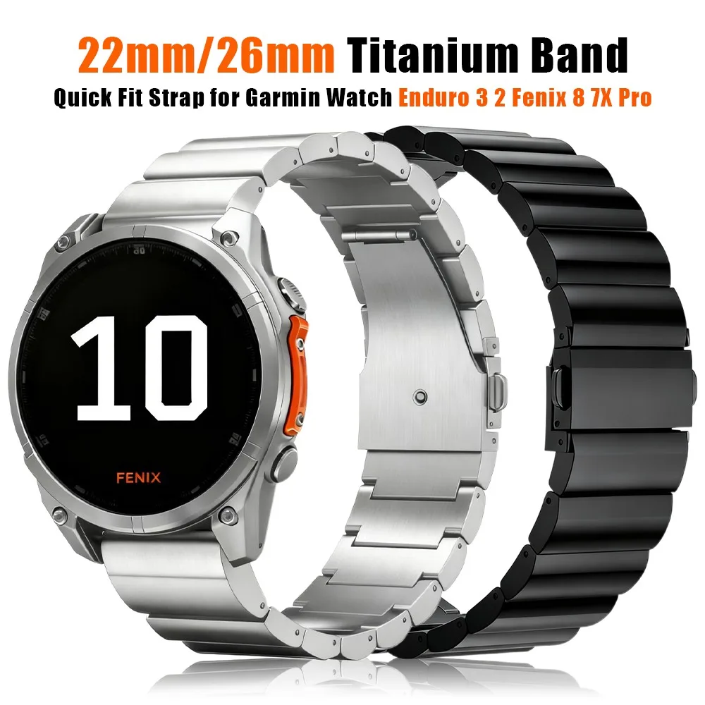 

Титановый ремешок 26 мм 22 мм для часов Garmin Fenix 8 7X 7Pro Enduro 3 2 Quick Fit ремешки для браслета Garmin Instinct 3 2X Tactix 7