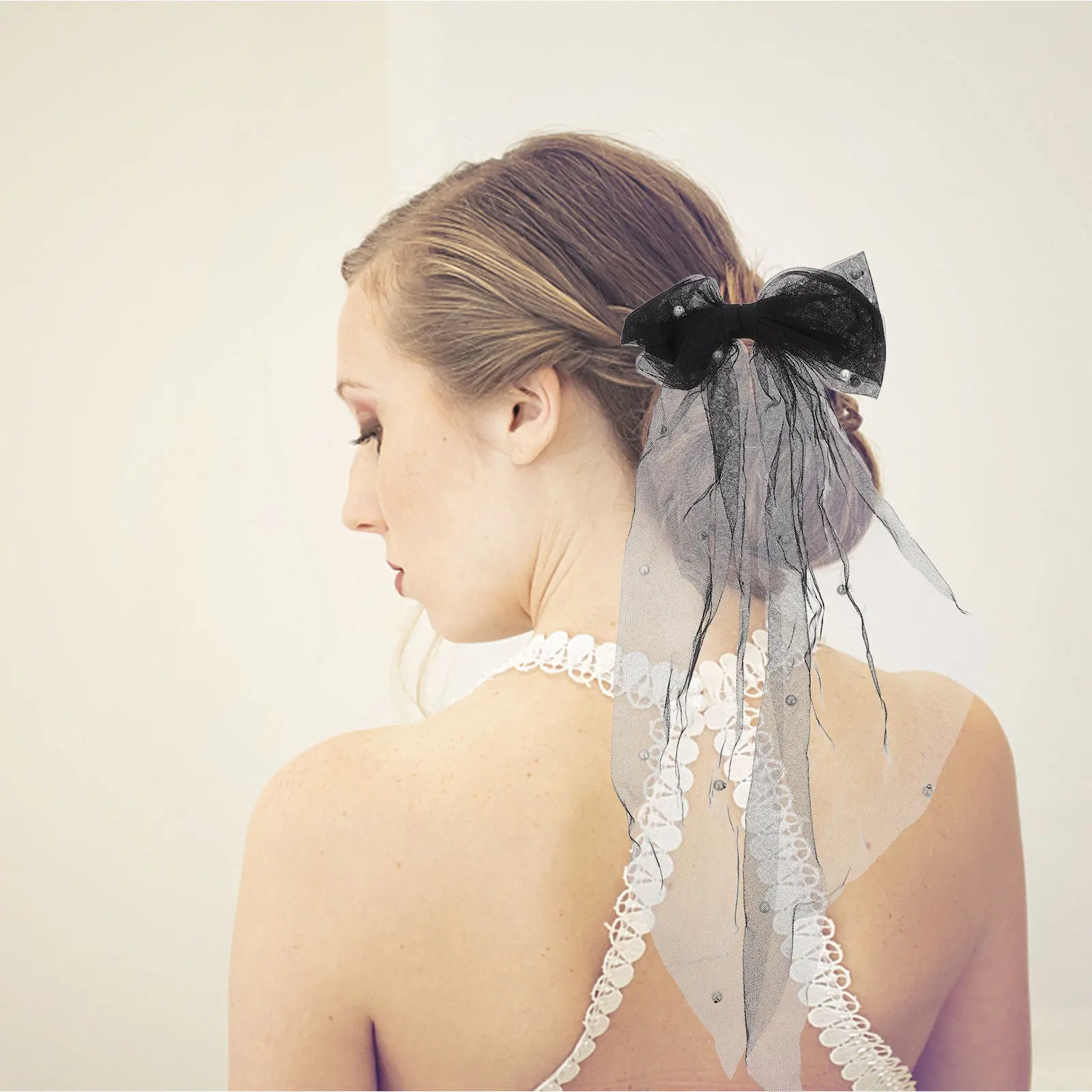 

Pearl Bow Hair Barrette Fashion Ribbon Hairpin Suitable for All Hair Types Elegant Casual Styling Wedding Barrette Bow Ribbon