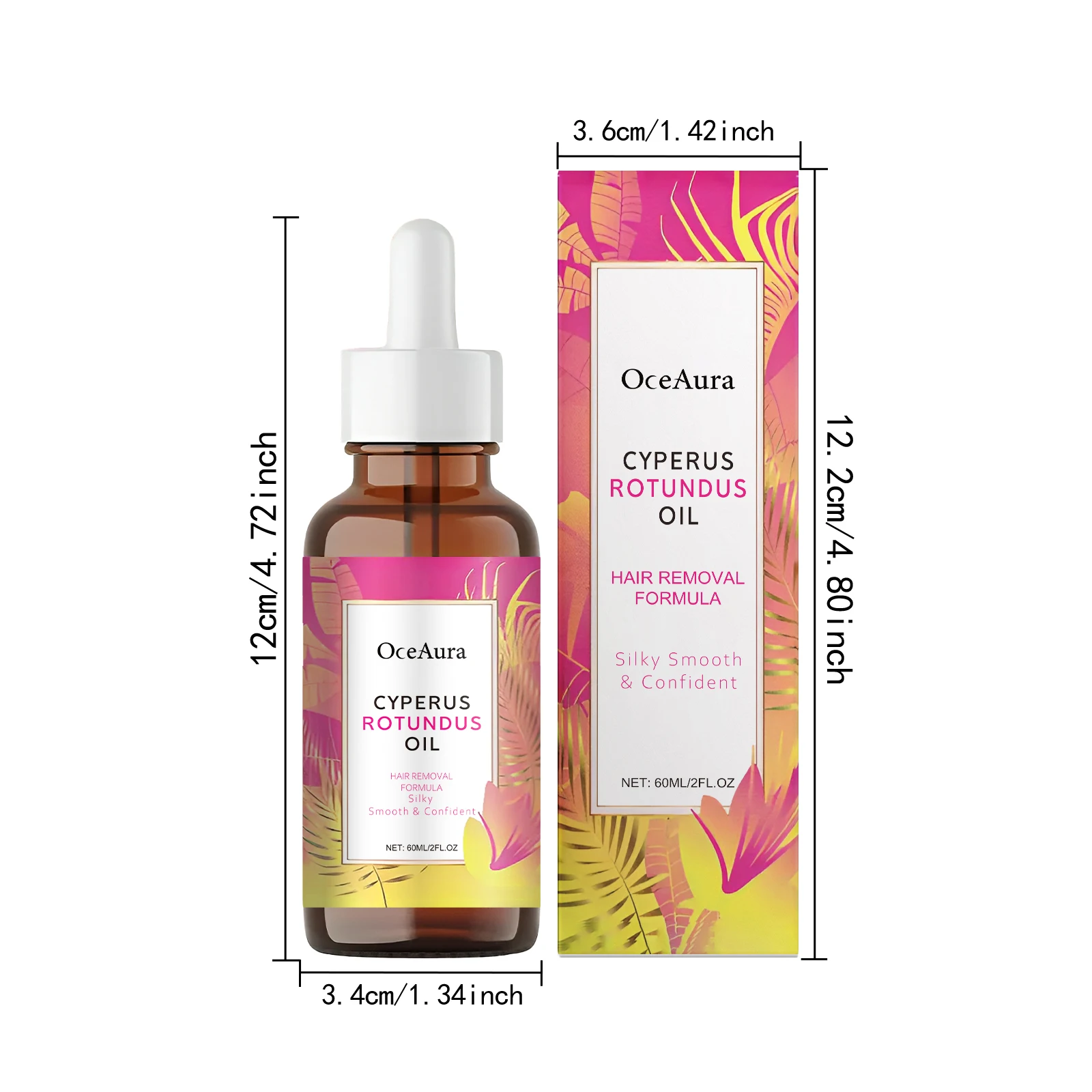 Cyperus Rotundus Hair Removal Care Oil Soothe Nourish Hair Reduction Deep Moisturizing After Shave Smooth Skin Non Greasy 60ml view 6