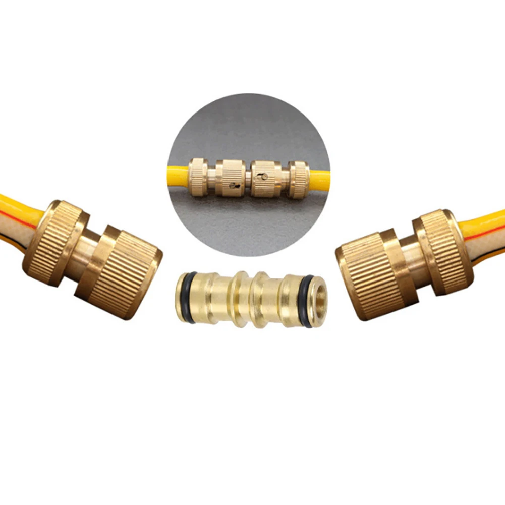Brand New Hose Connector 2 Way Extension Garden Irrigation Male Repair Tap Water Pipe Accessories Brass Coupler